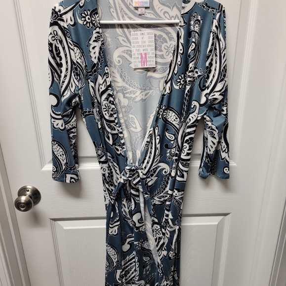 Lularoe Dresses | Lularoe Wrap Dress New | Color: Blue | Size: M | Utopianlooks's Closet